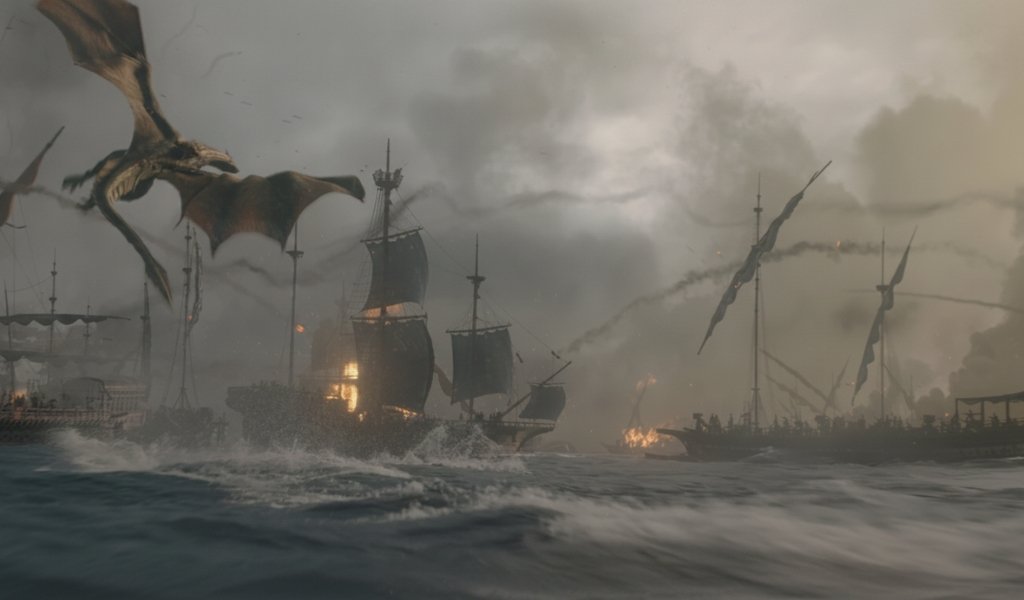 Epic scale of the naval Battle of the Gullet from House of the Dragon season 3