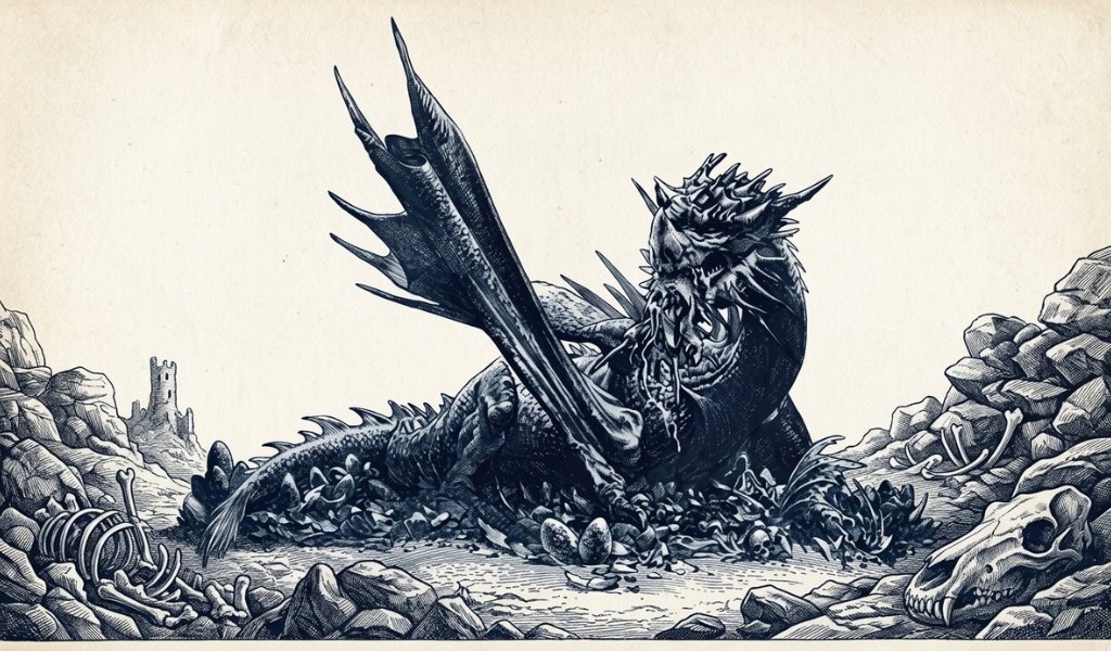 The Cannibal the fearsome black wild dragon in House of the Dragon