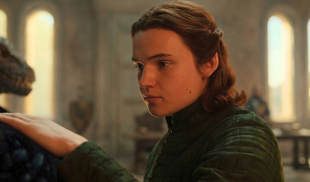 Daeron Targaryen portrayed by Benjamin Evan Ainsworth reflecting his dual identity in House of the Dragon