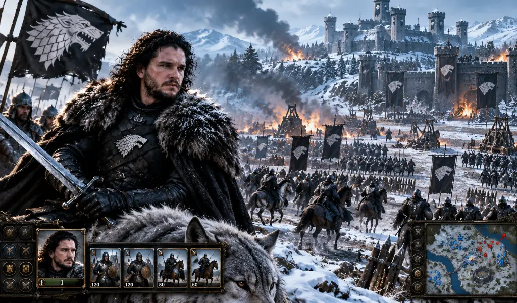 Kit Harington Jon Snow return in War for Westeros RTS game leading House Stark faction
