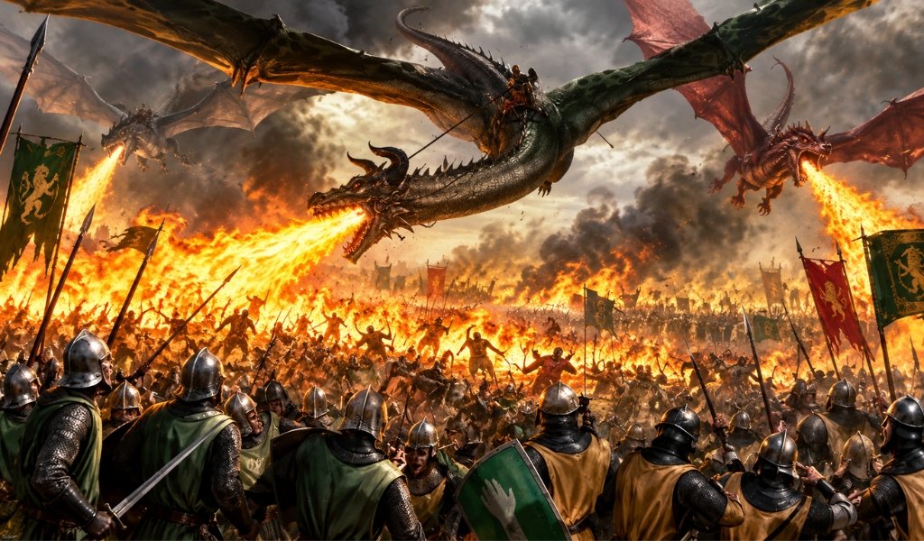 field of fire and harrenhal in aegon's conquest movie