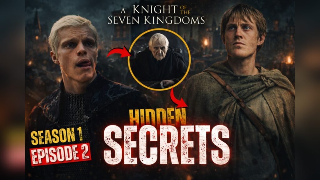 A Knight of the Seven Kingdoms Episode 2 thumbnail showing Prince Aerion, Dunk, and hidden secrets highlight