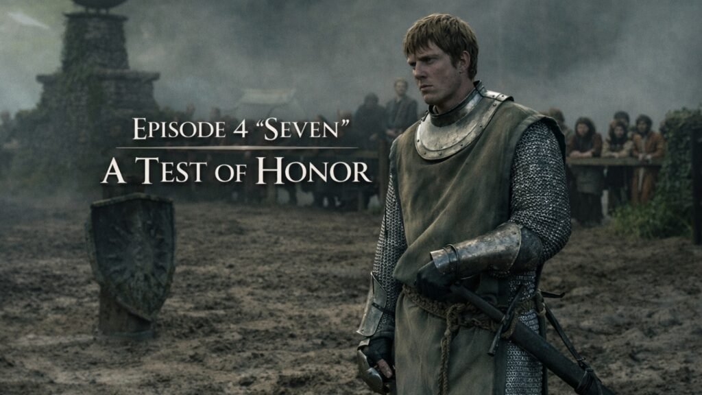 A Knight of the Seven Kingdoms Episode 4 Seven trial scene showing Dunk before combat